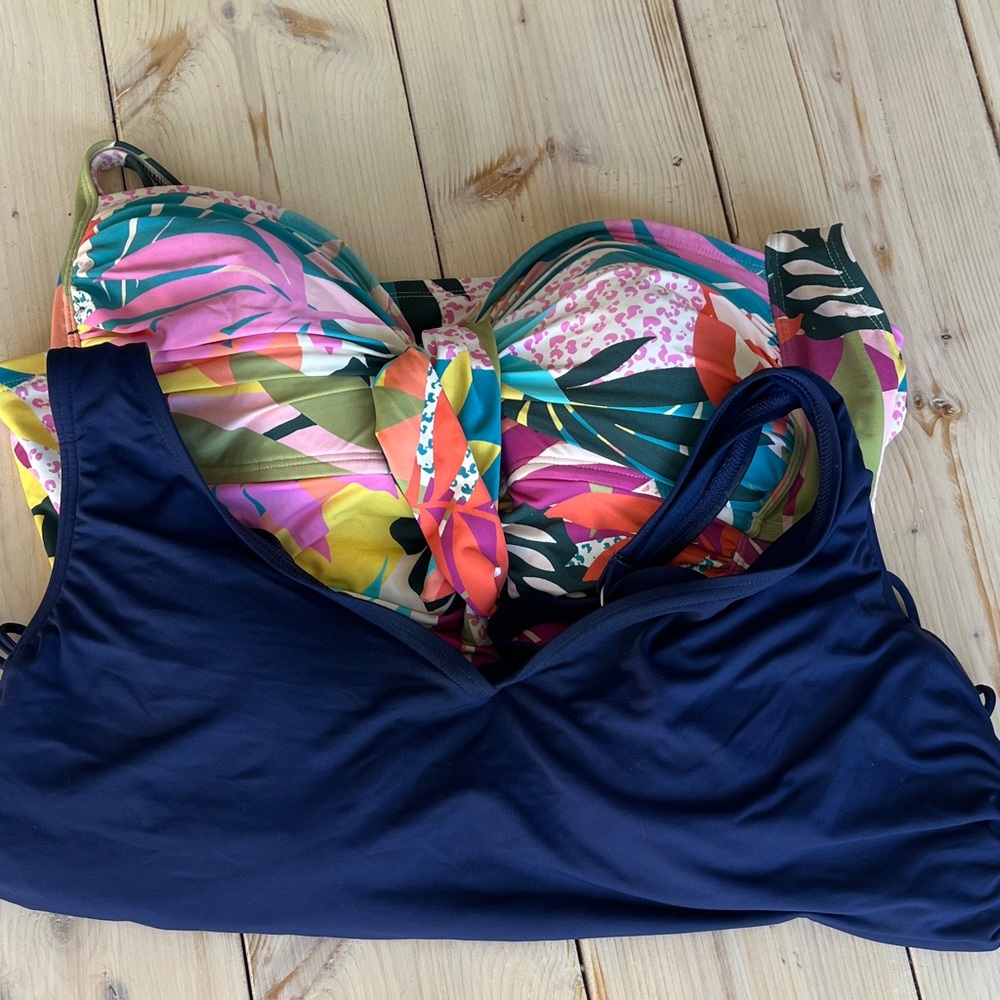 Two tankini tops for sale - Hard to find D cup!